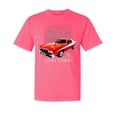 thumbnail image 1 of Wild Bobby, Ford '76 Gran Torino Wheels on Fire, Cars and Trucks, Garment-Dyed Washed Look Short Sleeve Tees, Neon Pink, 2XL, 1 of 3