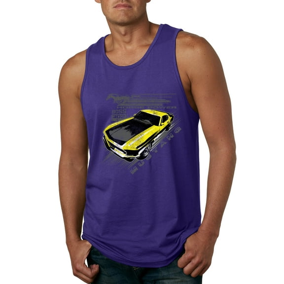 Wild Bobby, Ford Boss 302 Mustang Horse Power Retro, Cars and Trucks, Men Graphic Tank Top, Purple, XX-Large