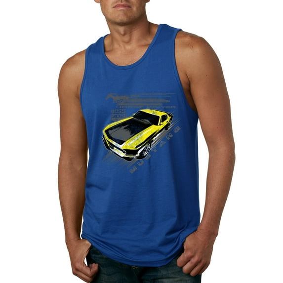 Wild Bobby, Ford Boss 302 Mustang Horse Power Retro, Cars and Trucks, Men Graphic Tank Top, Royal, Medium