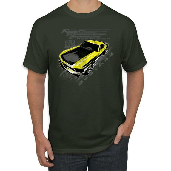 Wild Bobby, Ford Boss 302 Mustang Horse Power Retro, Cars and Trucks, Men Graphic Tee, Forest Green, 3X-Large