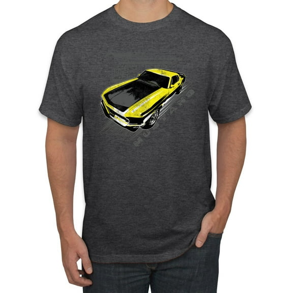 Wild Bobby, Ford Boss 302 Mustang Horse Power Retro, Cars and Trucks, Men Graphic Tee, Heather Black, Small