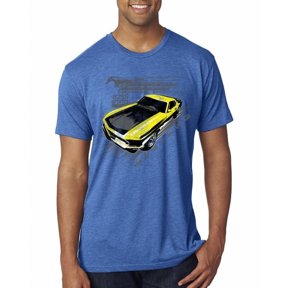 Wild Bobby, Ford Boss 302 Mustang Horse Power Retro, Cars and Trucks, Men Premium Tri Blend Tee, Vintage Royal, XX-Large