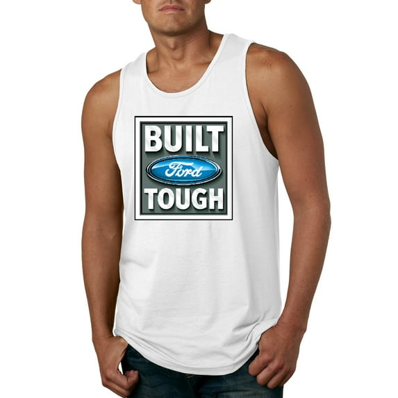 Wild Bobby, Ford Built Tough, Cars and Trucks, Men Graphic Tank Top, White, 3X-Large