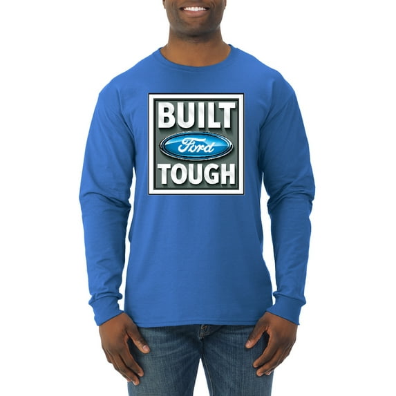 Wild Bobby, Ford Built Tough, Cars and Trucks, Men Long Sleeve Shirt, Royal, XX-Large