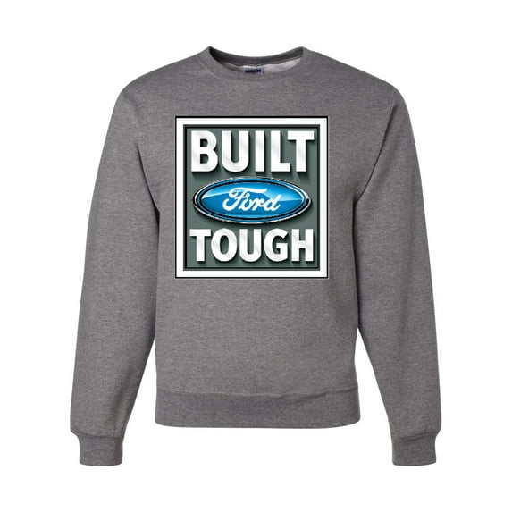 Wild Bobby, Ford Built Tough, Cars and Trucks, Unisex Crewneck Graphic Sweatshirt, Heather Grey, XX-Large