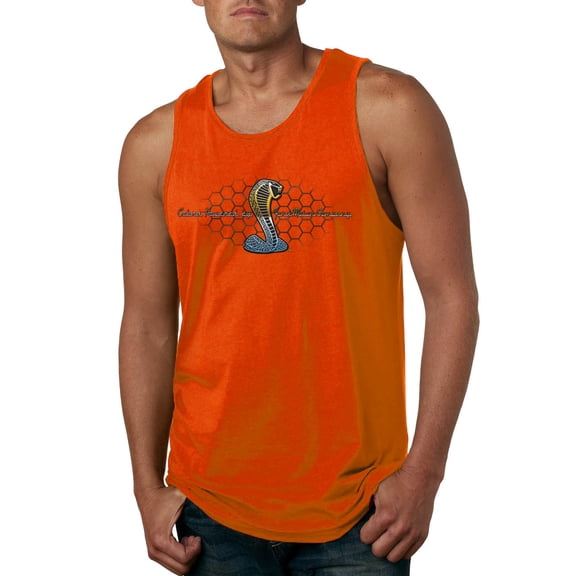 Wild Bobby, Ford Cobra Powered Honeycomb Grill, Cars and Trucks, Men Graphic Tank Top, Orange, Small