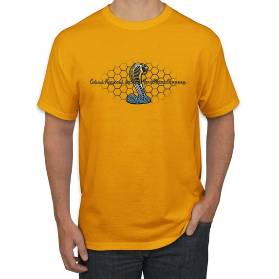Wild Bobby, Ford Cobra Powered Honeycomb Grill, Cars and Trucks, Men Graphic Tee, Gold, 4X-Large