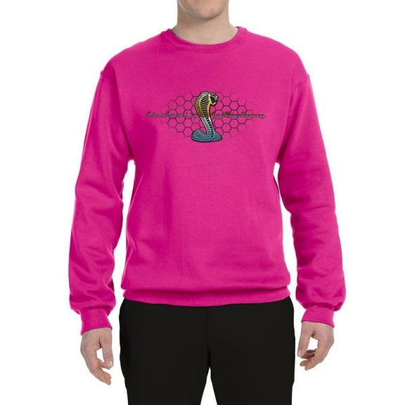 Wild Bobby, Ford Cobra Powered Honeycomb Grill, Cars and Trucks, Unisex Crewneck Graphic Sweatshirt, Fuschia, Large