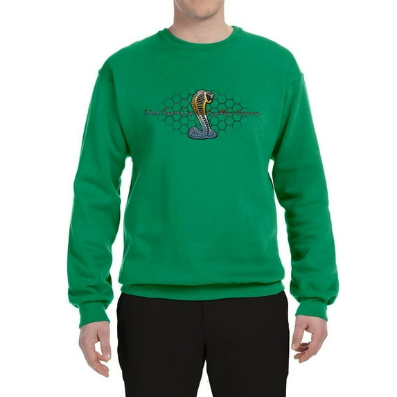 Wild Bobby, Ford Cobra Powered Honeycomb Grill, Cars and Trucks, Unisex Crewneck Graphic Sweatshirt, Kelly, Large