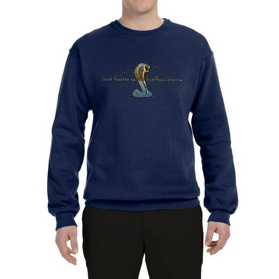 Wild Bobby, Ford Cobra Powered Honeycomb Grill, Cars and Trucks, Unisex Crewneck Graphic Sweatshirt, Navy, Medium