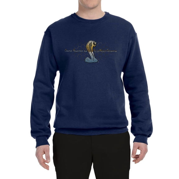 Wild Bobby, Ford Cobra Powered Honeycomb Grill, Cars and Trucks, Unisex Crewneck Graphic Sweatshirt, Navy, X-Large