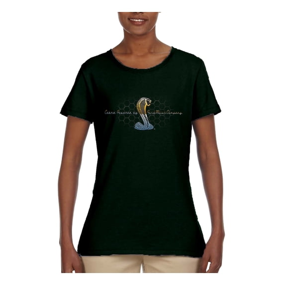 Wild Bobby, Ford Cobra Powered Honeycomb Grill, Cars and Trucks, Women Graphic Tee, Forest Green, Small