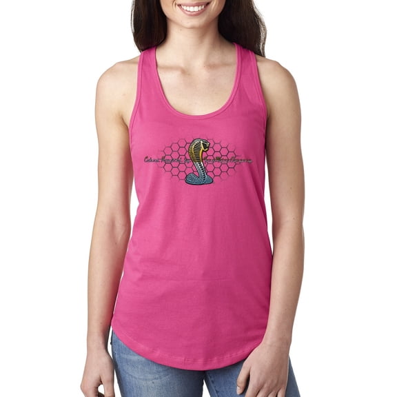 Wild Bobby, Ford Cobra Powered Honeycomb Grill, Cars and Trucks, Women Racerback Tank Top, Raspberry, Small