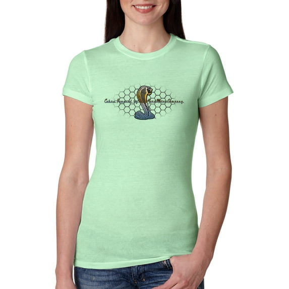 Wild Bobby, Ford Cobra Powered Honeycomb Grill, Cars and Trucks, Women Slim Fit Junior Tee, Mint, Medium