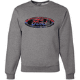 thumbnail image 1 of Wild Bobby, Ford Distressed USA Red White and Blue Tough Logo Cars and Trucks Crewneck Graphic Sweatshirt, 1 of 1