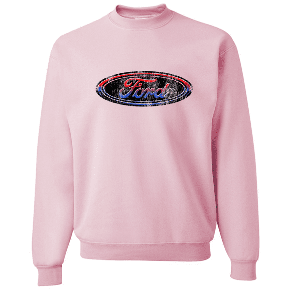 Wild Bobby, Ford Distressed USA Red White and Blue Tough Logo Cars and Trucks Crewneck Graphic Sweatshirt