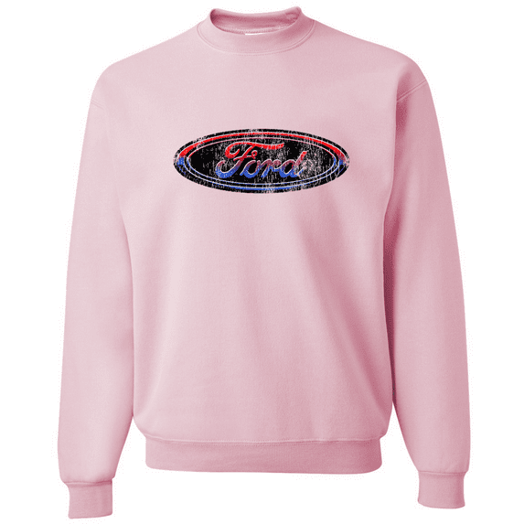 Wild Bobby, Ford Distressed USA Red White and Blue Tough Logo Cars and Trucks Crewneck Graphic Sweatshirt