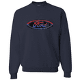thumbnail image 1 of Wild Bobby, Ford Distressed USA Red White and Blue Tough Logo Cars and Trucks Crewneck Graphic Sweatshirt, 1 of 1