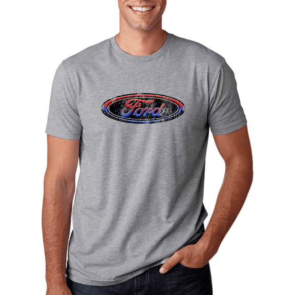 Wild Bobby, Ford Distressed USA Red White and Blue Tough Logo Cars and Trucks Graphic T-Shirt