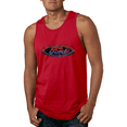 thumbnail image 1 of Wild Bobby, Ford Distressed USA Red White and Blue Tough Logo Cars and Trucks Graphic Tank Top, 1 of 1