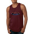 thumbnail image 1 of Wild Bobby, Ford Distressed USA Red White and Blue Tough Logo Cars and Trucks Graphic Tank Top, 1 of 1