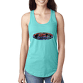 thumbnail image 1 of Wild Bobby, Ford Distressed USA Red White and Blue Tough Logo Cars and Trucks Ladies Racerback Tank Top, 1 of 1