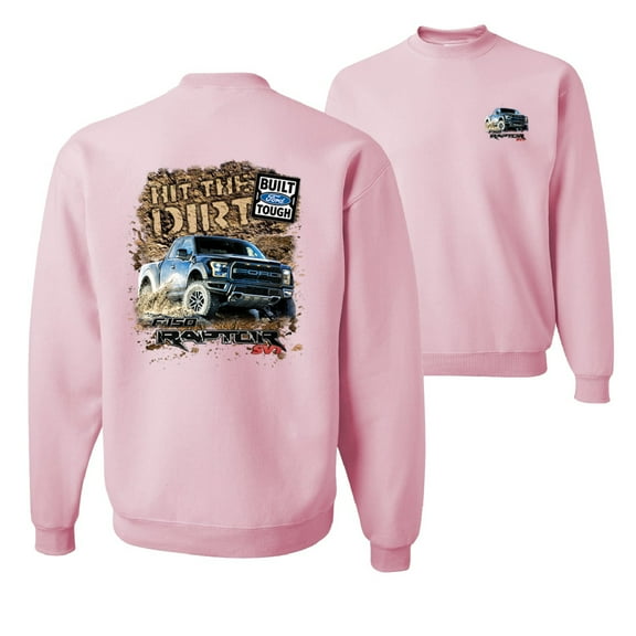 Wild Bobby, Ford F-150 Raptor Built Touch Offroading Hit The Dirt, Cars and Trucks, Front and Back Unisex Crewneck Graphic Sweatshirt, Light Pink, X-Large