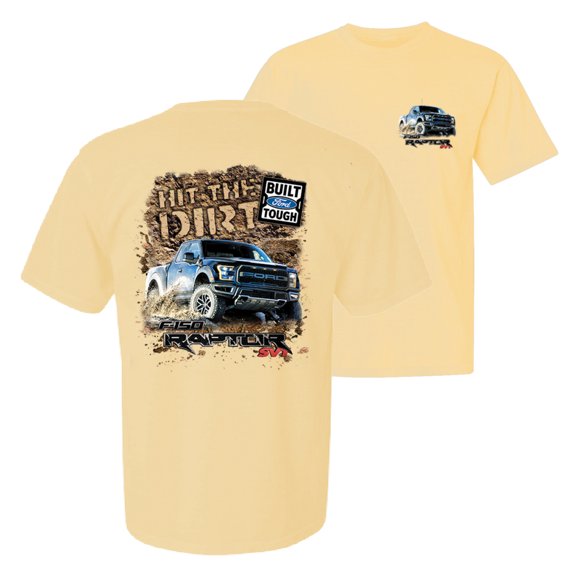 Wild Bobby, Ford F-150 Raptor Built Touch Offroading Hit The Dirt, Cars and Trucks, Front and Back Garment-Dyed Short Sleeve Tees, Banana, 2XL