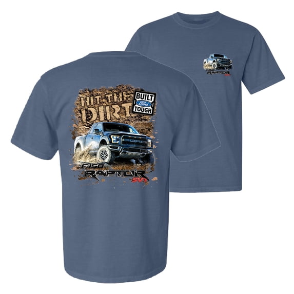Wild Bobby, Ford F-150 Raptor Built Touch Offroading Hit The Dirt, Cars and Trucks, Front and Back Garment-Dyed Short Sleeve Tees, Navy, 2XL