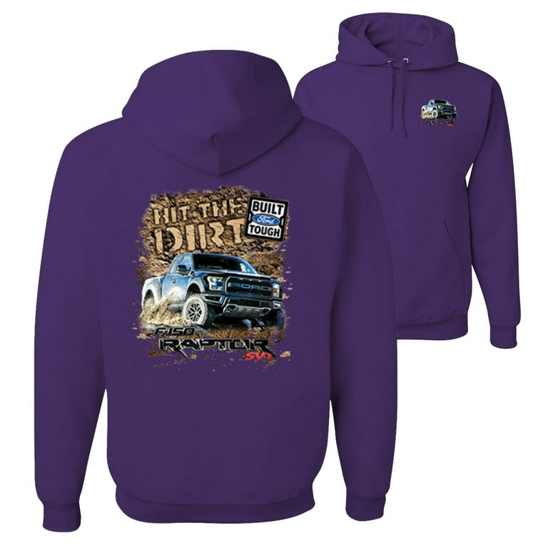 Wild Bobby Ford F 150 Raptor Built Touch Offroading Hit the Dirt Cars and Trucks Front and Back Unisex Graphic Hoodie Sweatshirt Purple 2XL Walmart