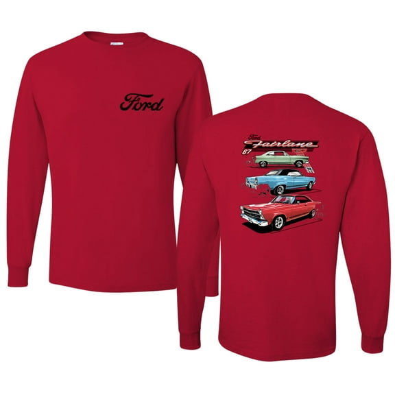 Wild Bobby Ford Fairlane GT 427 Red Blue Green Classic Vintage Car Lover Men Long Sleeve Shirt