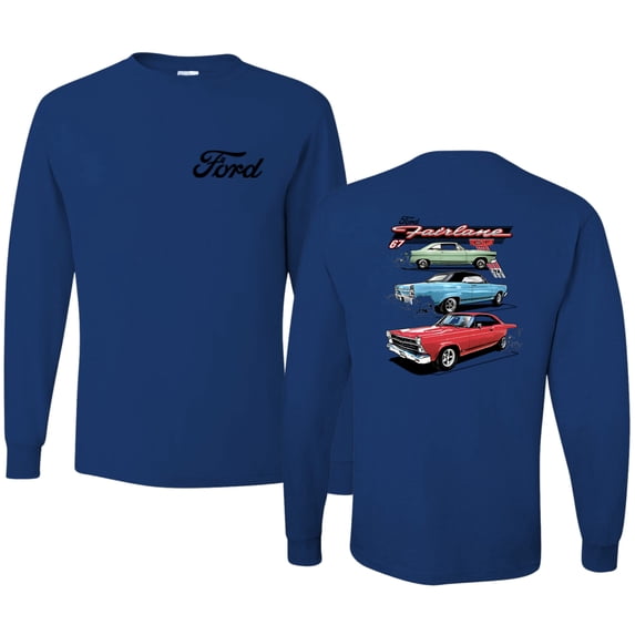 Wild Bobby Ford Fairlane GT 427 Red Blue Green Classic Vintage Car Lover Men Long Sleeve Shirt