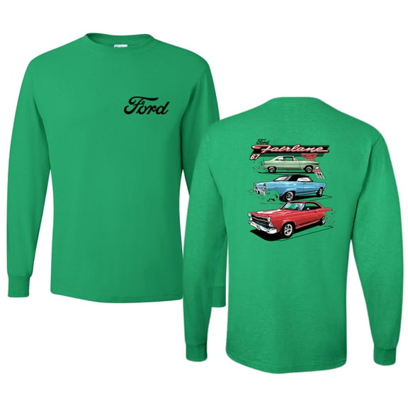 Wild Bobby Ford Fairlane GT 427 Red Blue Green Classic Vintage Car Lover Men Long Sleeve Shirt