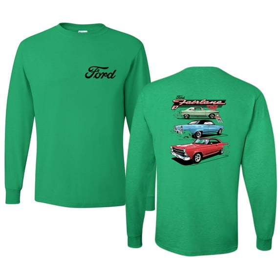 Wild Bobby Ford Fairlane GT 427 Red Blue Green Classic Vintage Car Lover Men Long Sleeve Shirt