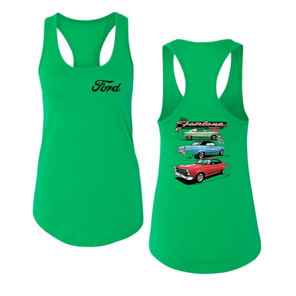Wild Bobby Ford Fairlane GT 427 Red Blue Green Classic Vintage Car Lover Women Racerback Tank Top