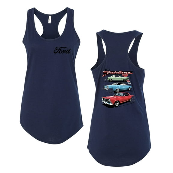 Wild Bobby Ford Fairlane GT 427 Red Blue Green Classic Vintage Car Lover Women Racerback Tank Top