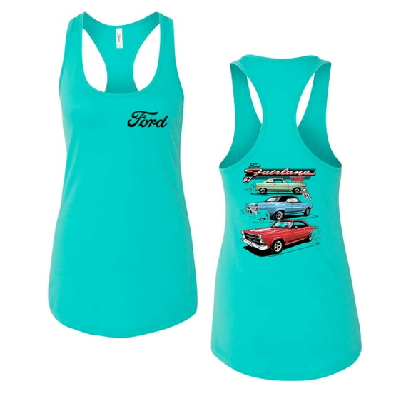 Wild Bobby Ford Fairlane GT 427 Red Blue Green Classic Vintage Car Lover Women Racerback Tank Top