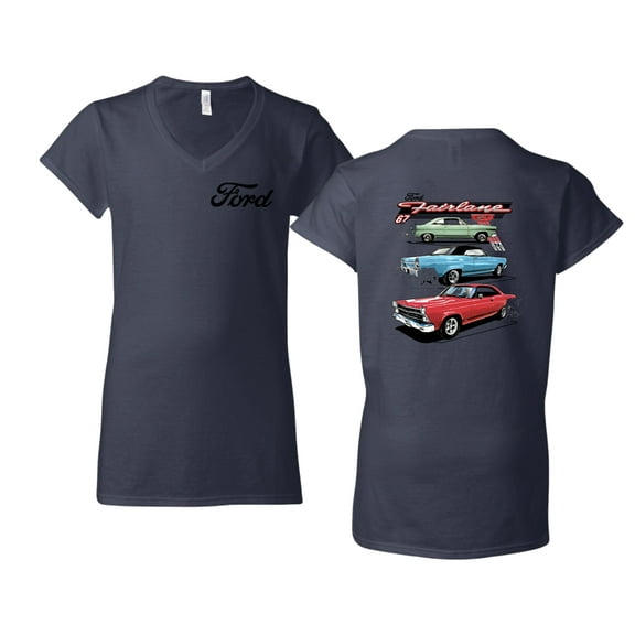 Wild Bobby Ford Fairlane GT 427 Red Blue Green Classic Vintage Car Lover Women Standard V-Neck Tee