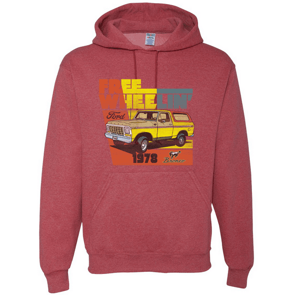 Wild Bobby, Ford Free Wheelin 1978 Bronco Classic Rasta 70s Cars and Trucks Graphic Hoodie Sweatshirt
