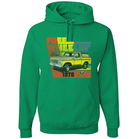 Wild Bobby, Ford Free Wheelin 1978 Bronco Classic Rasta 70s Cars and Trucks Graphic Hoodie Sweatshirt