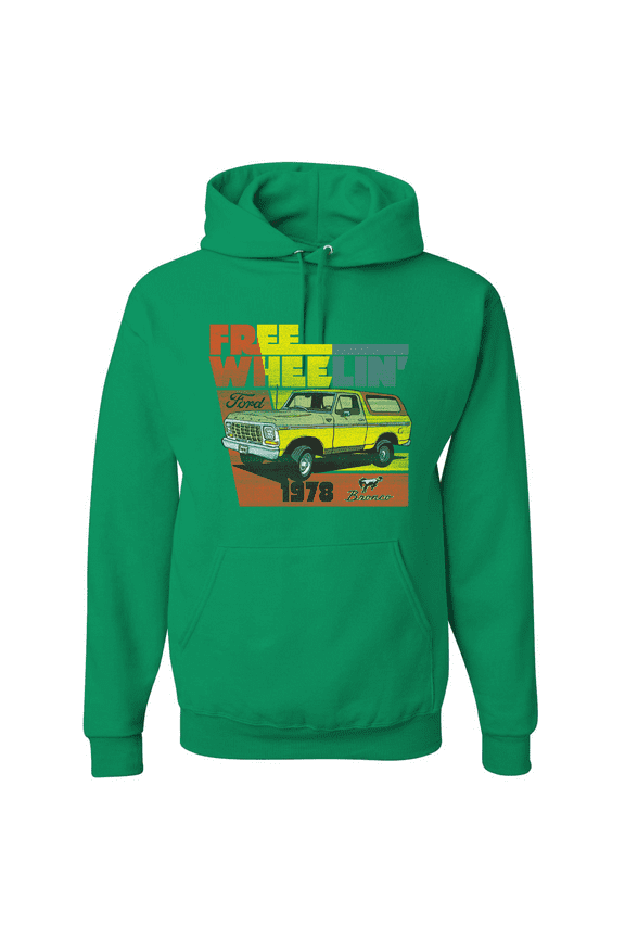 , Ford Free Wheelin 1978 Bronco Classic Rasta 70s Cars and Trucks Graphic Hoodie Sweatshirt