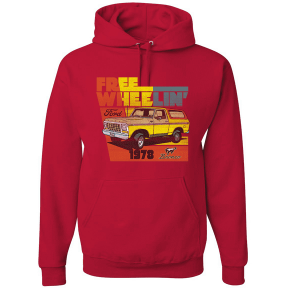 Wild Bobby, Ford Free Wheelin 1978 Bronco Classic Rasta 70s Cars and Trucks Graphic Hoodie Sweatshirt