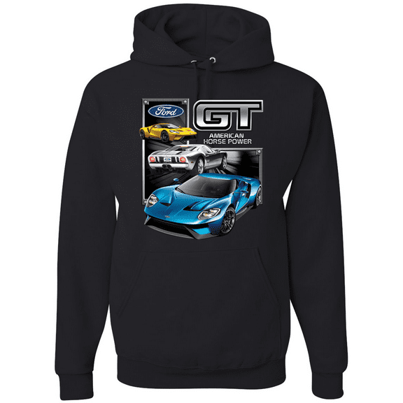 Wild Bobby, Ford GT American Horse Power Mustang Cars and Trucks Graphic Hoodie Sweatshirt