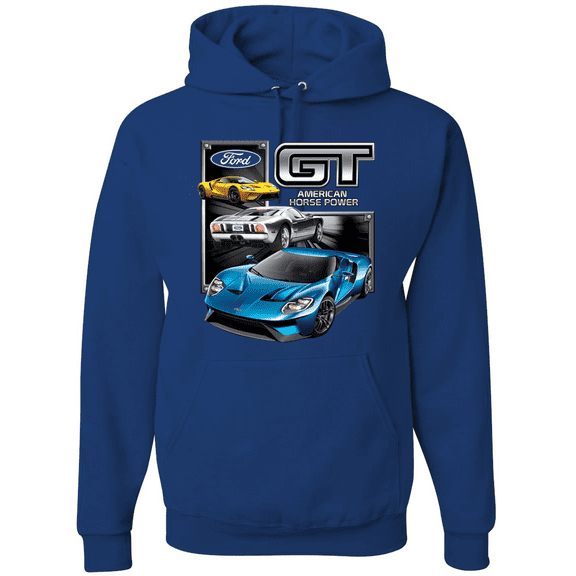 Wild Bobby, Ford GT American Horse Power Mustang Cars and Trucks Graphic Hoodie Sweatshirt