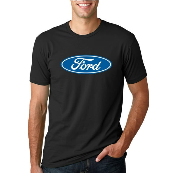 Wild Bobby, Ford Motors Blue Logo, Cars and Trucks, Men Graphic Tee, Black, Small