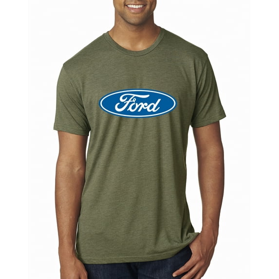 Wild Bobby, Ford Motors Blue Logo, Cars and Trucks, Men Premium Tri Blend Tee, Military Green, XX-Large