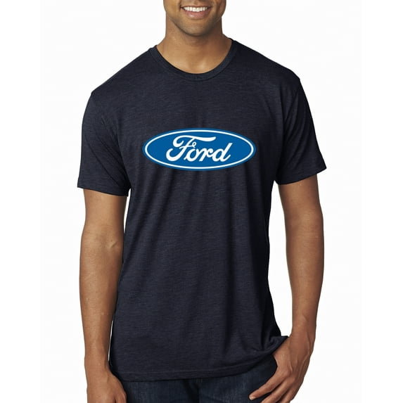 Wild Bobby, Ford Motors Blue Logo, Cars and Trucks, Men Premium Tri Blend Tee, Vintage Navy, XX-Large