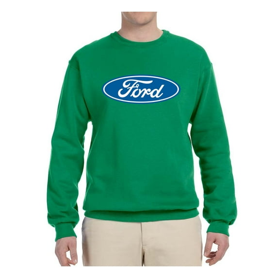 Wild Bobby, Ford Motors Blue Logo, Cars and Trucks, Unisex Crewneck Graphic Sweatshirt, Kelly, XX-Large