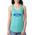 thumbnail image 1 of Wild Bobby, Ford Motors Blue Logo, Cars and Trucks, Women Racerback Tank Top, Tahiti Blue, Large, 1 of 4