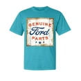 thumbnail image 1 of Wild Bobby, Ford Motors | Genuine Parts Sign, Cars and Trucks, Garment-Dyed Washed Look Short Sleeve Tees, Blue Lagoon, Small, 1 of 3